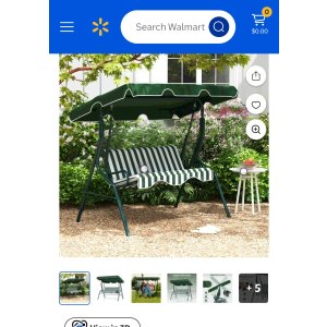 $89.99 Costway 3-Seat Porch Swing, Patio Outdoor Glider with Canopy, Cushioned, Steel Frame, Green - Walmart.com