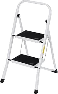 Simpli-Magic Step Ladder, 2 Step Stool Ergonomic Foldable with Wide Anti-Slip Pedal, Multi-Use for Household, Kitchen and Office (300 LBS Capacity) - Amazon.com