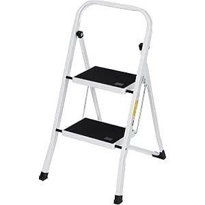 $20.60 Simpli-Magic Step Ladder, 2 Step Stool Ergonomic Foldable with Wide Anti-Slip Pedal, Multi-Use for Household, Kitchen and Office (300 LBS Capacity) - Amazon.com