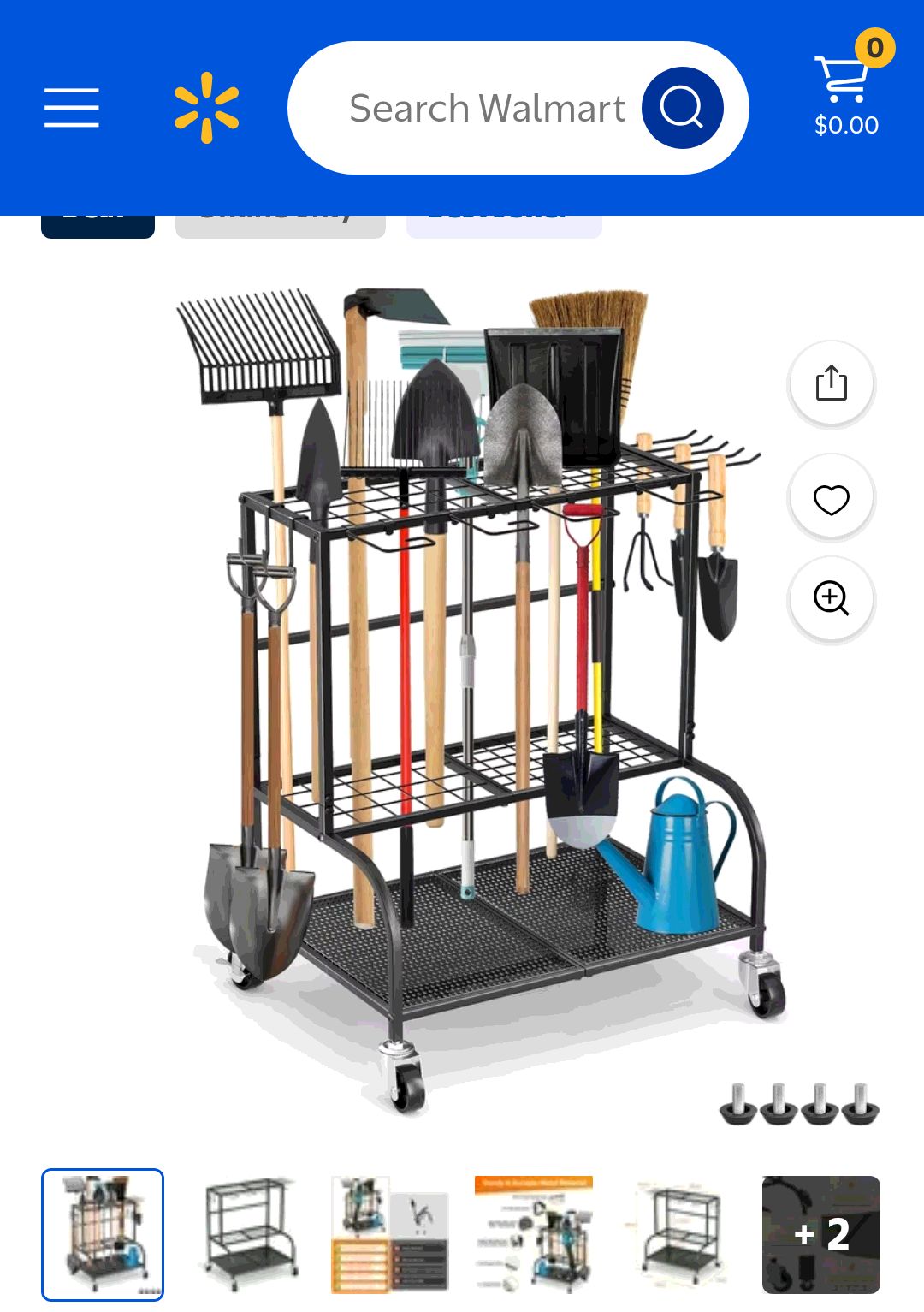 Garden Tool Organizer with Wheels, UNTIMATY Metal Yard Tool Rack with Hooks for Garage Storage,Heavy-Duty Storage Holder for Yard Backyard - Walmart.com