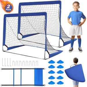 $36.99 Doulami Soccer Goal Set, 6 x4  Portable Soccer Nets, Training Ladder, Cones, Carry Bag, Blue - Walmart.com