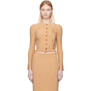 $99 SHUSHU/TONG - Beige Elastic Fitted Cardigan