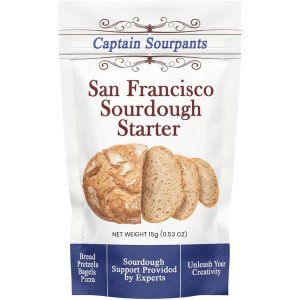 $9.99 Amazon.com : San Francisco Sourdough Starter Culture- 100+ Year Old Dehydrated Heirloom Style Sourdough Starter Kit for Sourdough Bread, Pizza, Buns, Pancakes, Muffins | Easy to follow instructions. B