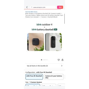$27.99 Amazon.com: Blink Outdoor 4 and Battery Doorbell 2K+ (newest model) — Two-year battery 1080p camera and 2K battery doorbell. Sync Module Core included — 1 Camera + Doorbell (Black) : Amazon Devices & 