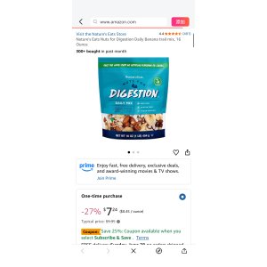 $5.07 Amazon.com: Nature s Eats Nuts for Digestion Daily Banana trail mix, 16 Ounce 5.07 after clip 25%Q+ 5%s&s