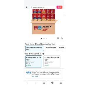 $10.96 Amazon.com : Rice-A-Roni Dinner Classics Variety Pack, 10 Piece Assortment : Grocery & Gourmet Food