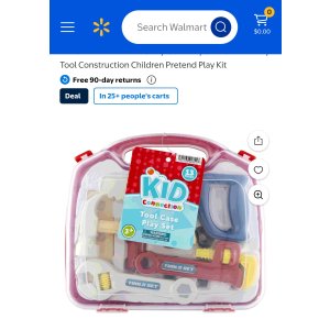 $5.00 Kid Connection Tools Carry Case Play Set - 9 Piece Play Tool Construction Children Pretend Play Kit - Walmart.com
