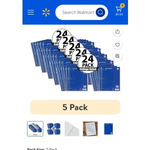 $18.88 (5 pack) Pen+Gear College Rule Blue 1 Sub Notebook, 8 x10.5, 70 Sheets Each (24 Pack), New - Walmart.com