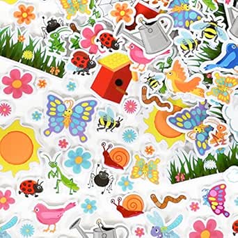 Amazon.com: READY 2 LEARN Foam Stickers | Garden | Spring | Pack of 168 | Self-Adhesive Stickers for Kids | 3D Foam Flowers for Crafts and Decorations : Toys &amp; Games