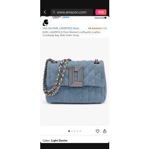 $125.15 Amazon.com: KARL LAGERFELD Paris Women s Laffayette Leather Crossbody Bag With Chain Strap, One Size