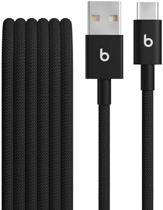 Amazon.com: Beats USB-A to USB-C Woven Cable Fast Charging Durable and Tangle-Free Design Compatible Charger for Apple &amp; Android Devices (1.5 m, 5 ft) - Bolt Black : Electronics