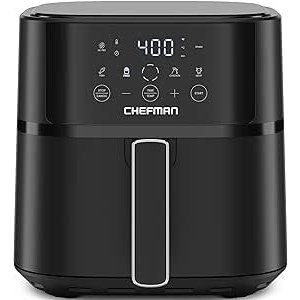 $59.99 Amazon.com: Chefman Air Fryer – 6 QT Compact Airfryer for Quick & Easy Meals in Minutes, Features Hi-Fry Technology for Extra Crisp, Touchscreen Controls with 4 Presets, Nonstick & D