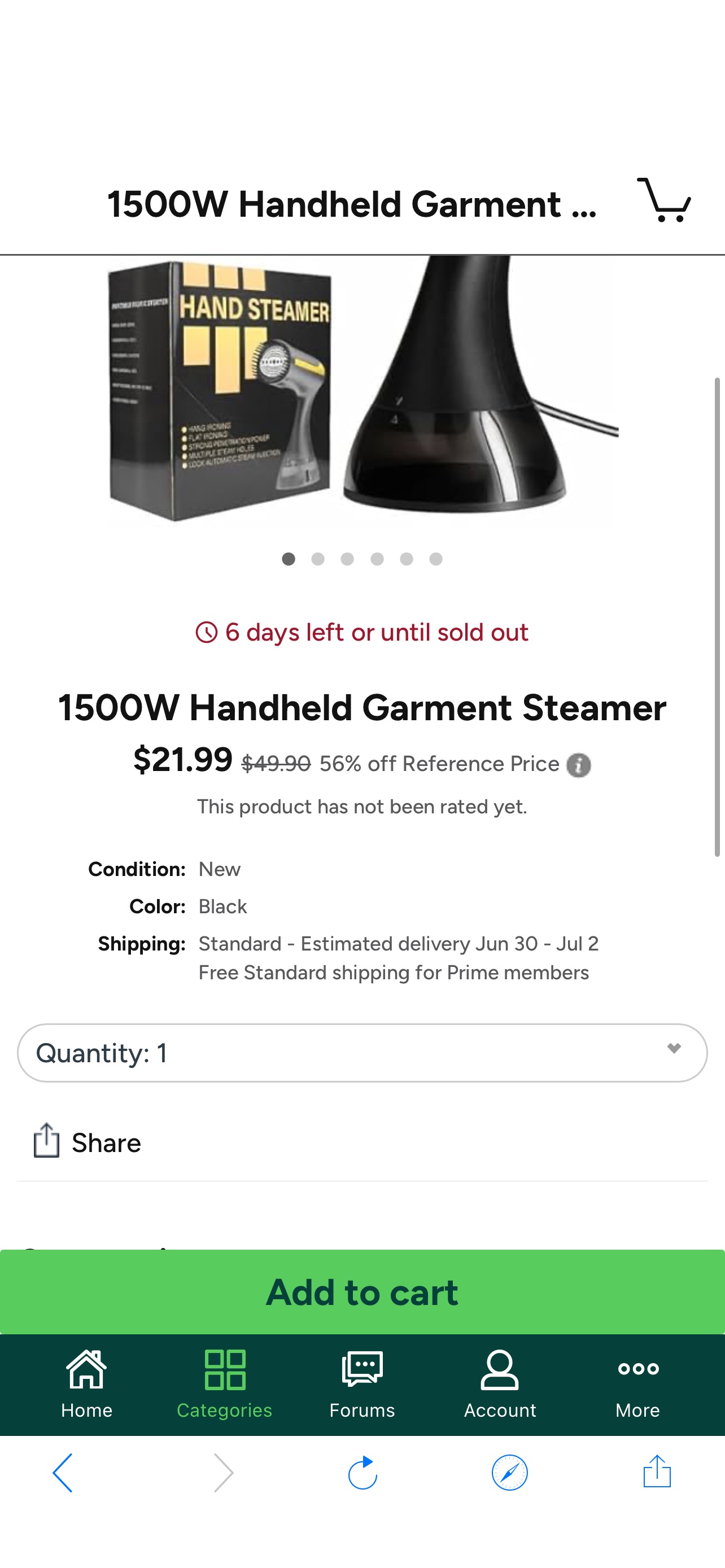 1500W Handheld Garment Steamer