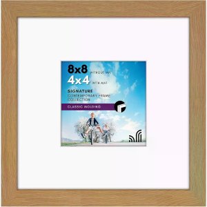 $4.66 Amazon.com - Americanflat 8x8 Picture Frame with Shatter-Resistant Glass - Use as 4x4 Frame with Mat or Display 8x8 Photo Without Mat - Signature Collection - Square Frames for Tabletop and Wall - Dar