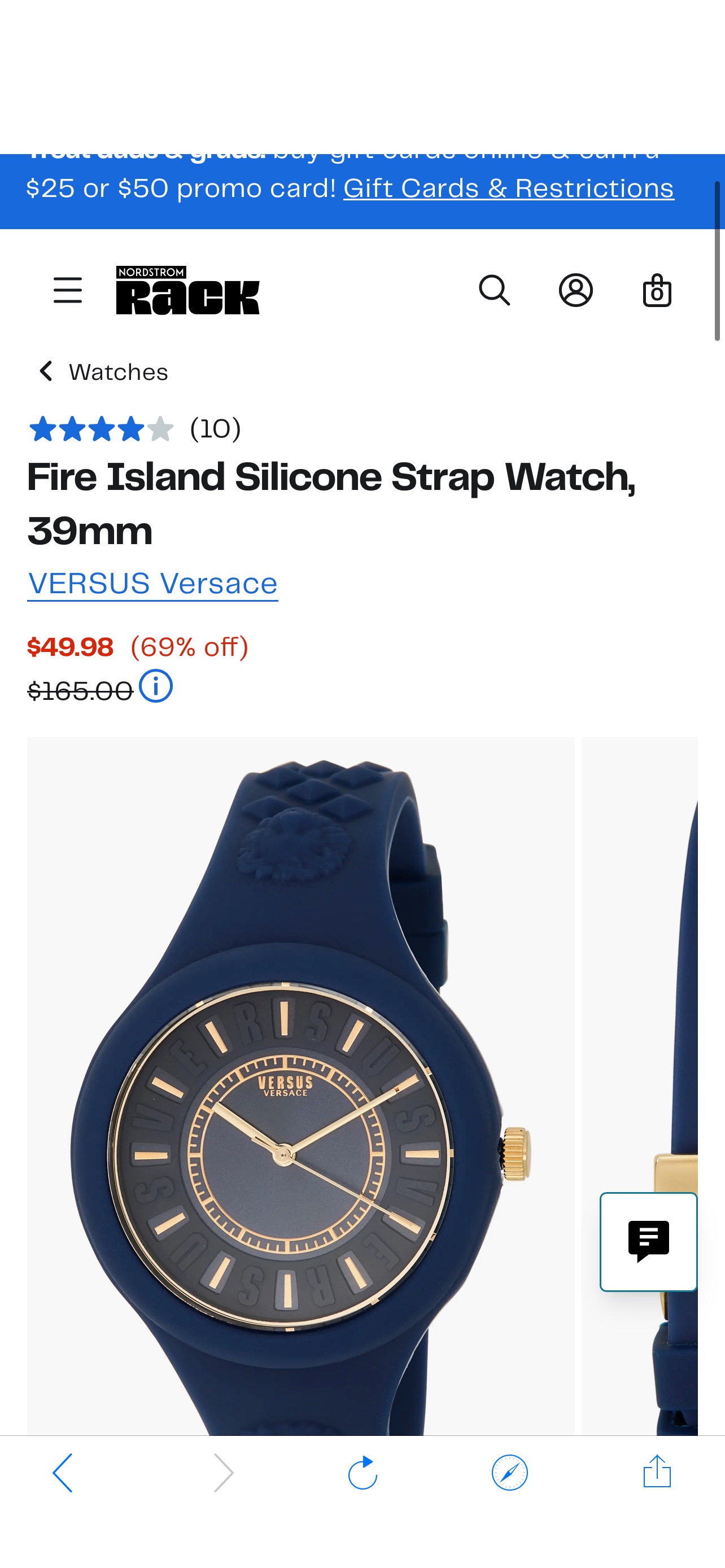 Fire Island Silicone Strap Watch, 39mm (Men) | Nordstromrack