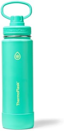 Amazon.com: ThermoFlask Insulated Water Bottle with Spout Lid (24 oz, Screamin' Green) - Leakproof, Stainless Steel Water Bottle for Cold &amp; Hot Drinks, Travel &amp; Daily Hydration: