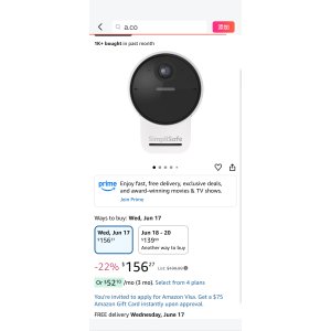 $156.27 Amazon.com: SimpliSafe Outdoor Security Camera Series 2, 1080p Wireless and Wired Home Security Camera, Compatible with Gen 3 System, Motion-Only Alerts : Electronics
