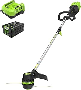 Amazon.com : Greenworks 80V 16" Brushless Cordless String Trimmer with 2.0Ah Battery &amp; Rapid Charger – .080" Dual Line, Variable Speed, Lightweight Design, 4-Year Warranty : Pa