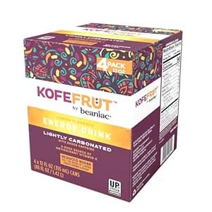 $8.83 Amazon.com : KOFEFRUT by beaniac Caffeinated Energy Drink, Lemon, Lightly Carbonated, Reduced Sugar, 80mg Caffeine, Polyphenols, Antioxidants, Vitamin C, 12 Fl Oz Can (Pack of 4) : Grocery &