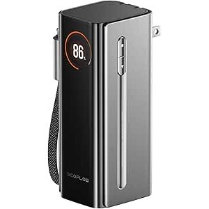 $64.99 Amazon.com: EF ECOFLOW RAPID Pro Power Bank with 65W Wall Plug, 10,000mAh 3-in-1 Portable Charger with Built-in USB-C Cable, 45W Fast Recharging, Travel Essentials for iPhone 17/16 Series, G