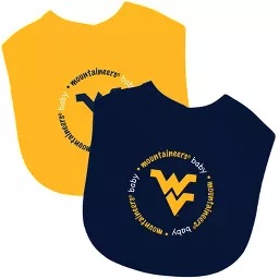 BabyFanatic Officially Licensed Unisex Baby Bibs 2 Pack - NCAA West Virginia Mountaineers : Target