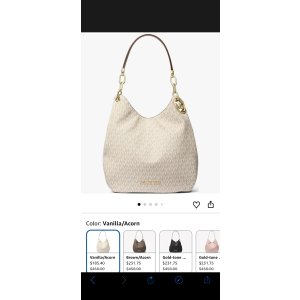 $185.40 Michael Kors Lillie Large Chain Shoulder Bag, Vanilla/Acorn