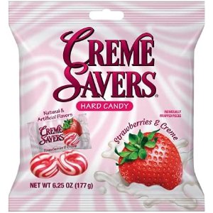 $3.29 Amazon.com : Creme Savers Strawberries and Creme Hard Candy | The Taste of Fresh Strawberries Swirled in Rich Cream | The Original Classic Brought To You By Iconic Candy | 6.25oz Bag : Groce