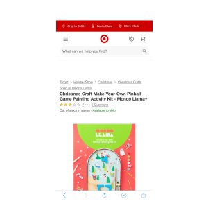 $19.7 Christmas Craft Make-Your-Own Pinball Game Painting Activity Kit - Mondo Llama™ : Target