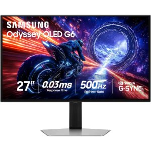 $599.99 Samsung 27  Odyssey OLED G6 (G60SF) QHD 500Hz 0.03ms GSync Compatible and FreeSync Prem Pro Gaming Monitor with HDR 500 Silver LS27FG602SNXZA - Best Buy