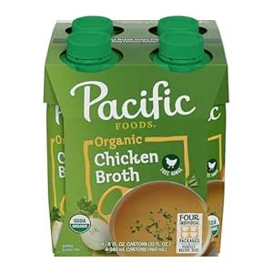 $3.08 Amazon.com : Pacific Foods Organic Free-Range Chicken Broth, 8 oz Carton (4 Pack) : Grocery & Gourmet Food