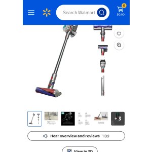 $299.99 Dyson V8 Absolute Cordless Vacuum, Silver Nickel, Pet-Friendly, Fluffy and Motorbar Cleaner Heads - Walmart.com