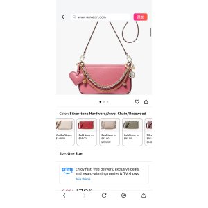 $79.2 Michael Kors Bryant Small Convertible Crossbody Bag, Silver-Tone Hardware/Jewel Chain/Rosewood: Handbags: Amazon.com