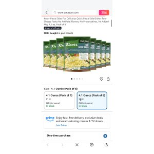 $5.2 Amazon.com : Knorr Pasta Sides For Delicious Quick Pasta Side Dishes Four Cheese Pasta No Artificial Flavors, No Preservatives, No Added Msg 4.1 oz, Pack of 8 : Everything Else
