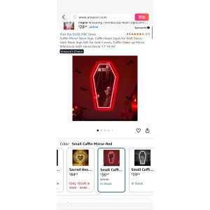 $36.99 Coffin Mirror Neon Sign, Coffin Neon Signs for Wall Decor, Goth Neon Sign Gift for Goth Lovers, Coffin Make-up Mirror Whimsical Goth Home Decor 17″×9.44″ - Amazon.com