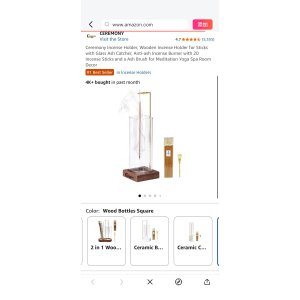 $8.93 Amazon.com: Ceremony Incense Holder, Wooden Incense Holder for Sticks with Glass Ash Catcher, Anti-ash Incense Burner with 20 Incense Sticks and a Ash Brush for Meditation Yoga Spa Room Decor : Home &