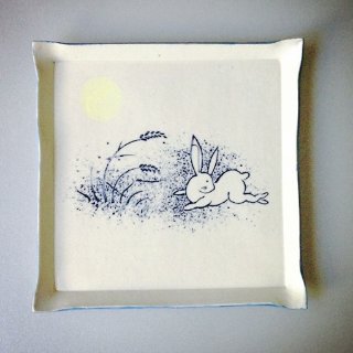 手工陶瓷盘,兔子盘