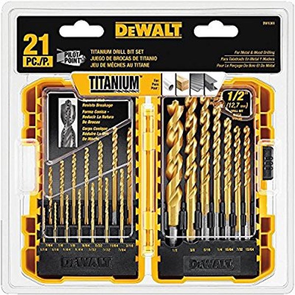 $12.99 DEWALT DW1361钛试验钻头组,21件