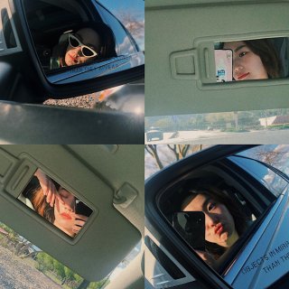 在车上晒太阳🌞Plus最时髦的对镜自拍🤳...