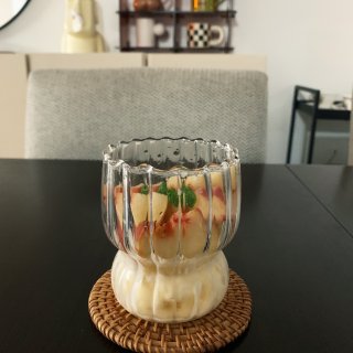Shein｜竖条纹咖啡牛奶果汁冰淇淋玻璃...