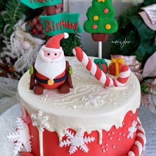 圣诞造气氛—可爱圣诞老人造型蛋糕🎅...