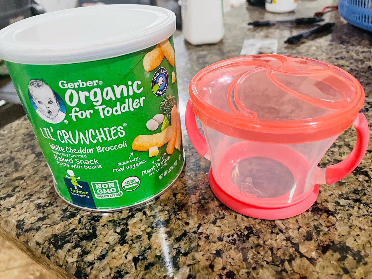 Gerber Organic Lil Crunchies White Bean Hummus - 1.59oz : Target,宝宝零食碗，2个装