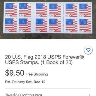 20 U.S. Flag 2018 USPS Forever® USPS Sta