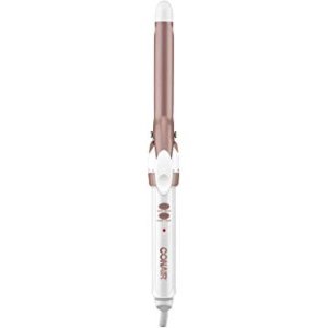 Conair Double Ceramic Curling Iron; 1" Curling Iron; White/Rose Gold