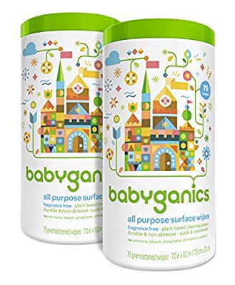 低价湿巾Amazon.com: Babyganics All Purpose Surface Wipes, Fragrance Free, 150 Count (contains Two 75-count canisters): Health & Personal Care