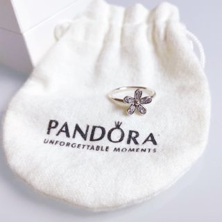 Pandora闪亮小雏菊银戒指...