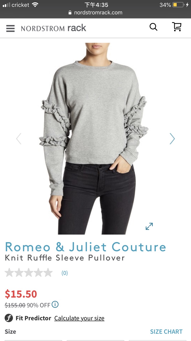 Romeo & Juliet Couture | Knit Ruffle Sleeve Pullover | Nordstrom Rack衣服