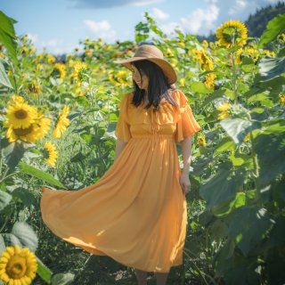 夏日的小黄花～身上的小黄裙～...