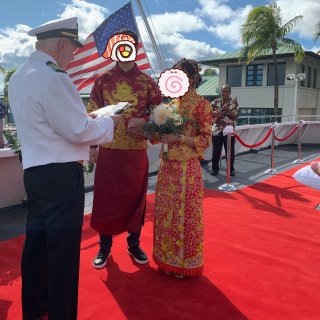 夏威夷轮船上举办了中式婚礼...
