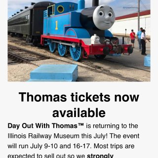 一年一度的Thomas Train开始售...