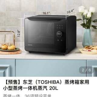 东芝（TOSHIBA）穹顶水波炉蒸烤箱家用小型蒸烤一体机蒸汽石窑烤 20L